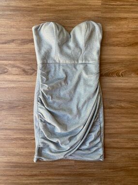 Babyboo Aidette Silver Sparkle Mini Dress